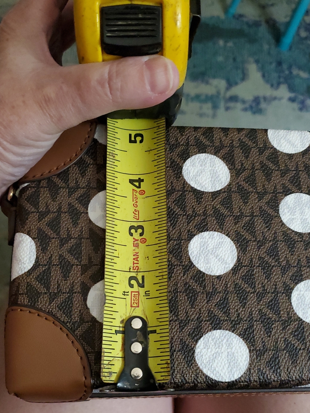 Michael Kors Brown Logo Crossbody with White Polka Dots - Picture 8 of 9